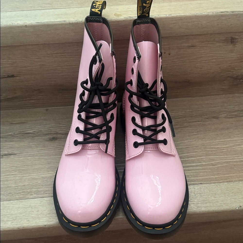 Dr. Martens Pink Patent Leather Combat Boots, New/Never Worn / without box.